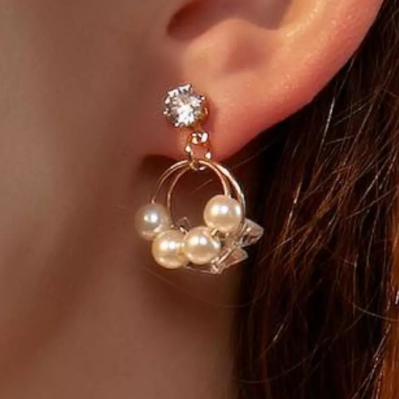 Goldtone Dangle Earrings - Picture 2 of 5